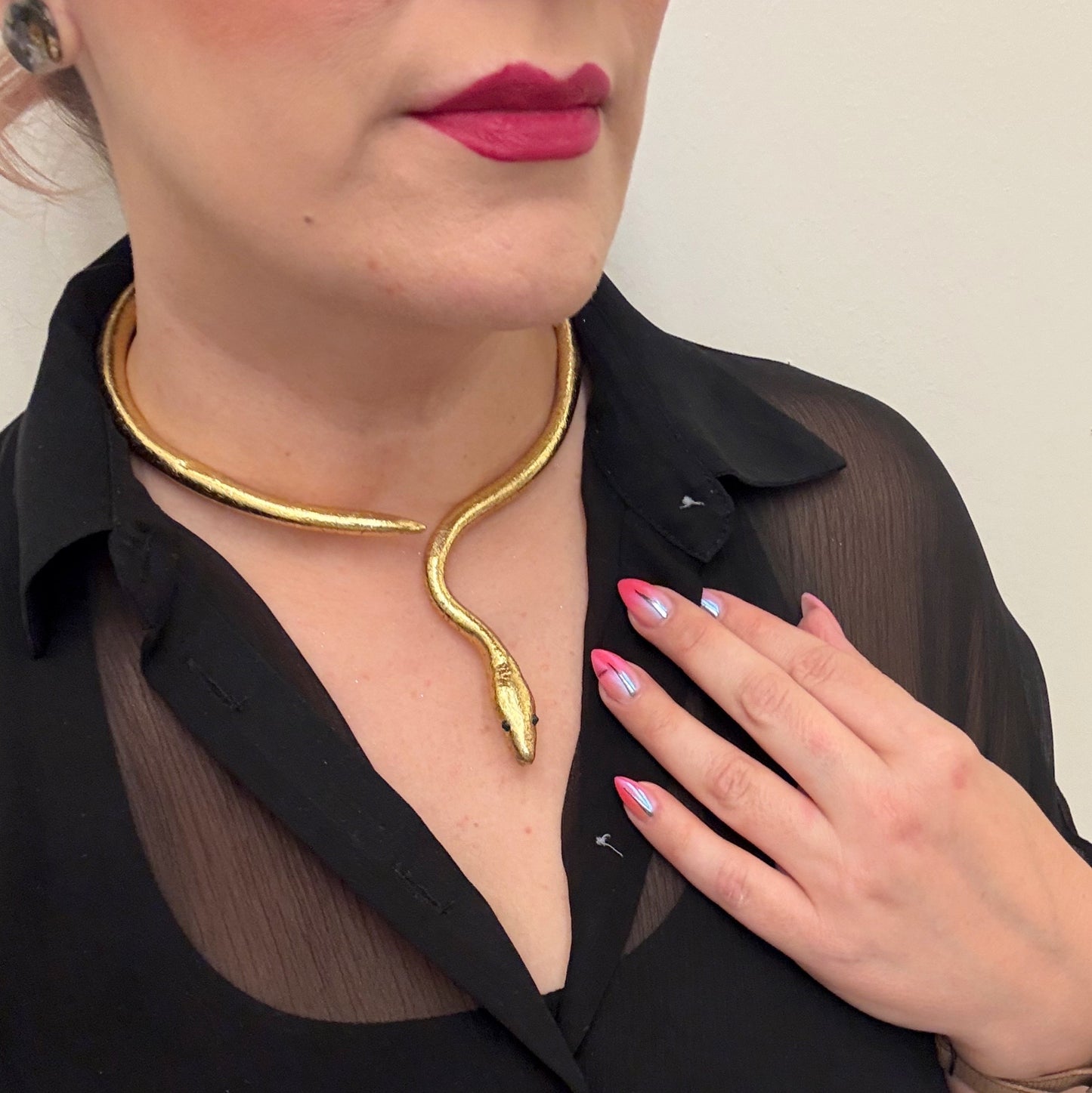 Snake choker in Gilded Gold