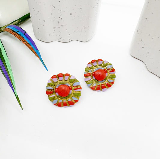 Evelyn studs in Fresh Stripe