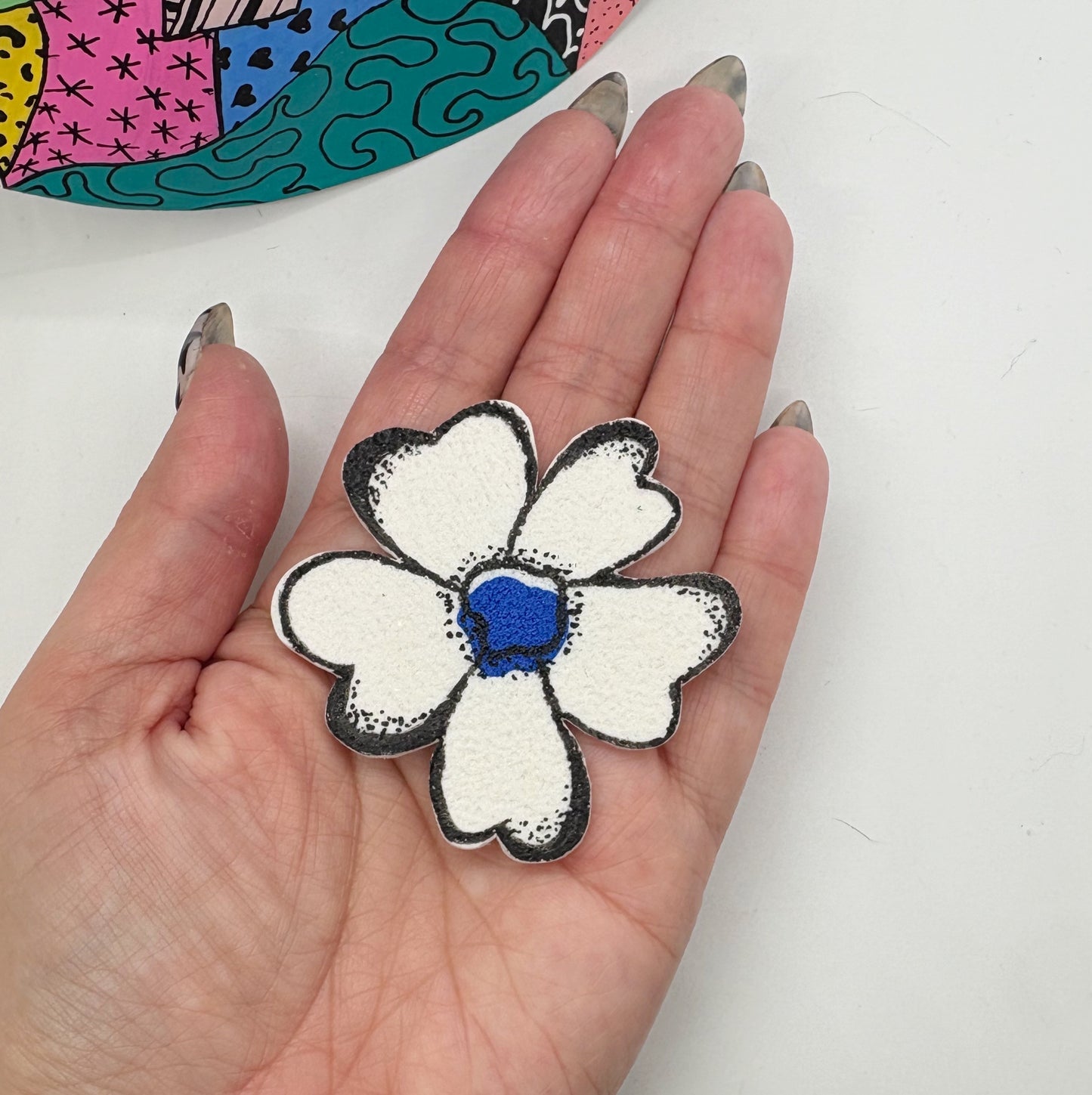 Aniya Flower studs in Cobalt