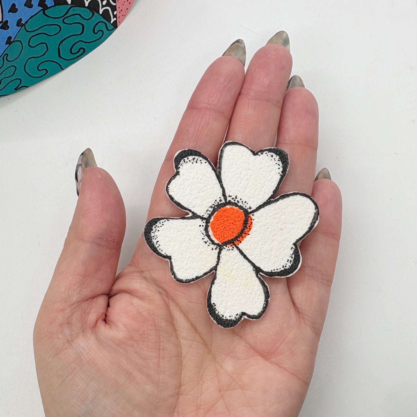 Aniya Flower studs in Orange