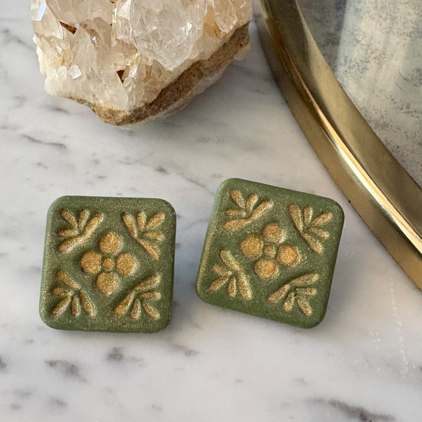 Tiles in Olive Gold