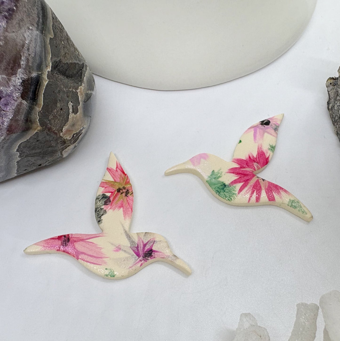 Hummer Studs in Spring Florals