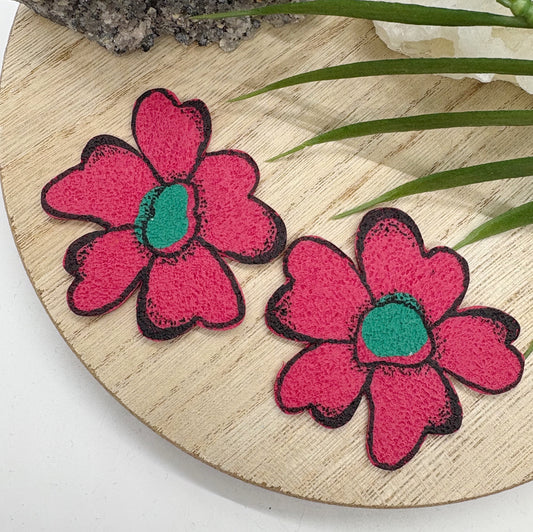 Aniya Flower studs in Red/Turquoise