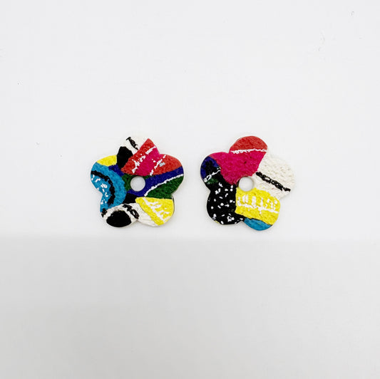 Flower Power studs in Scrappy