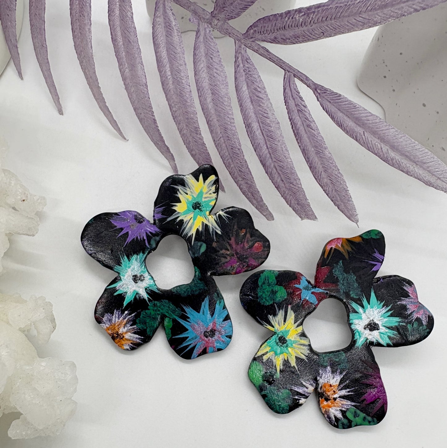 Aniya Flower studs in Winter Floral