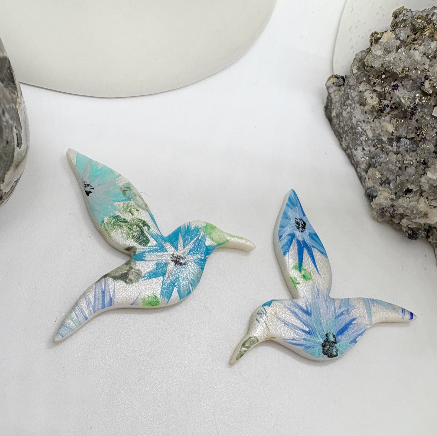 Hummer Studs in Winter Florals