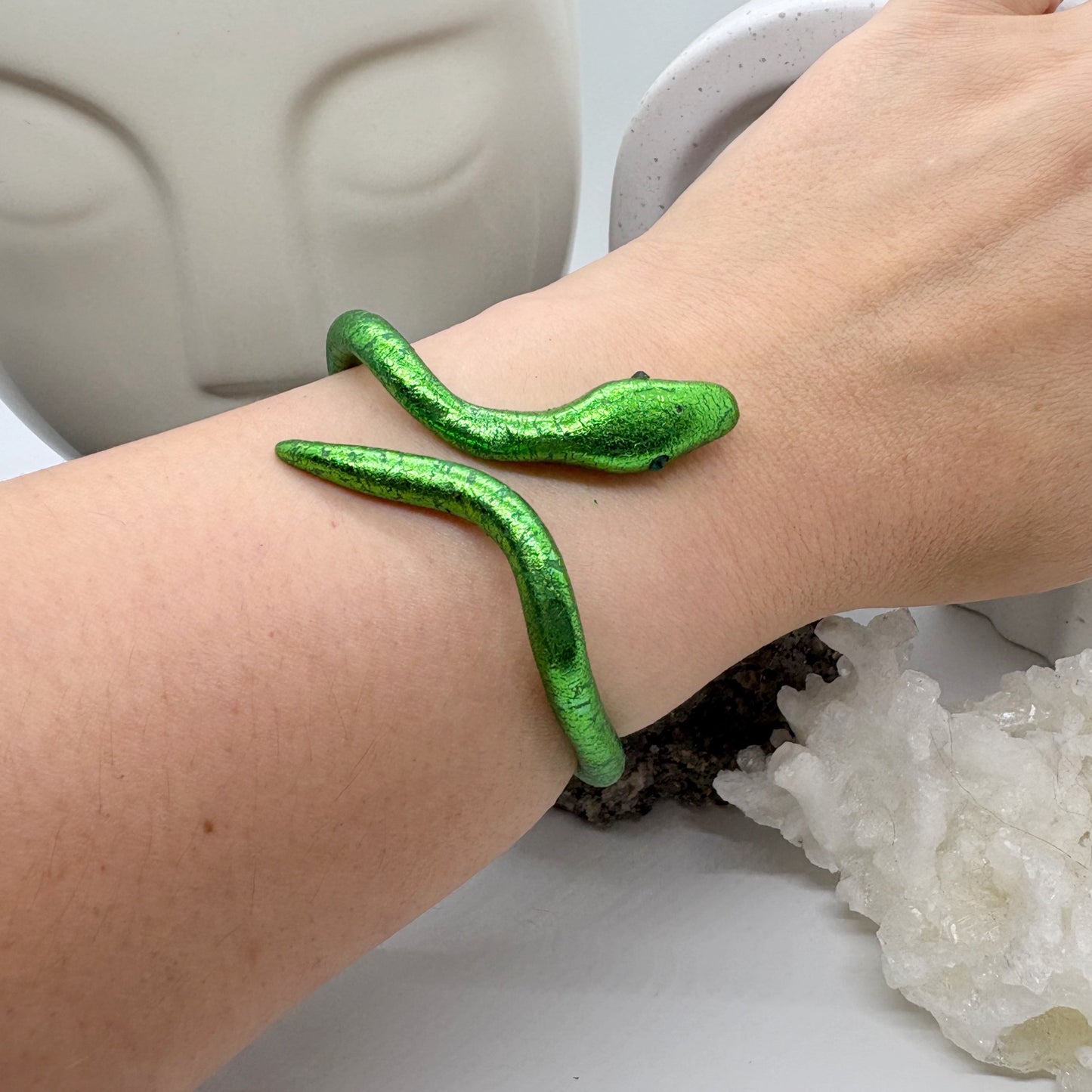 Snake bracelet in Gilded Green
