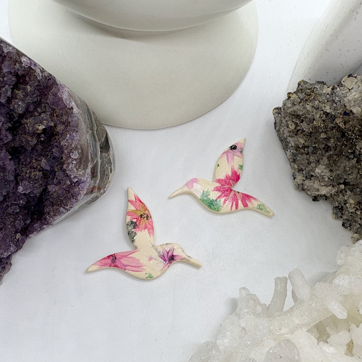 Hummer Studs in Spring Florals