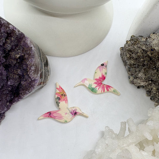 Hummer Studs in Spring Florals