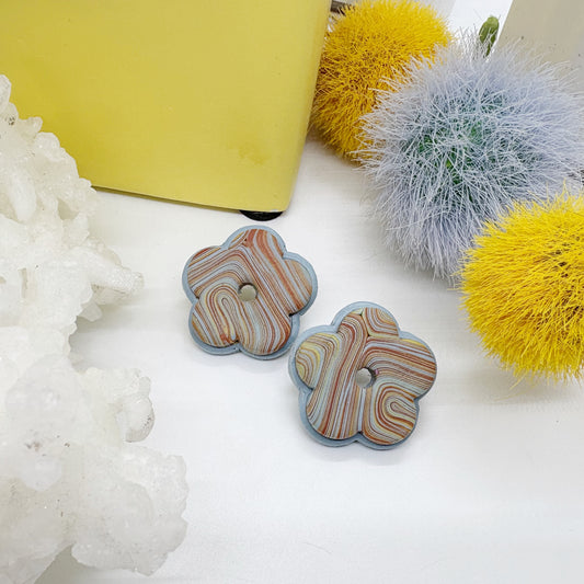 Delilah studs in Honey & Sky