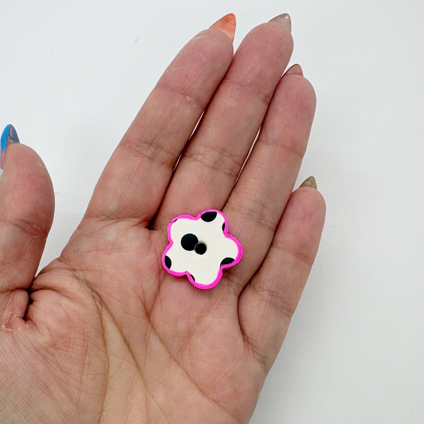 Flower Power studs in Polka Dot