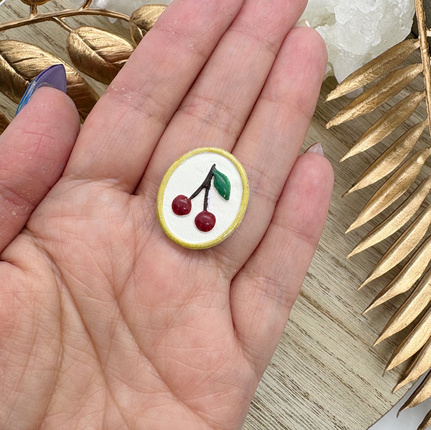 Portrait studs in Cherries
